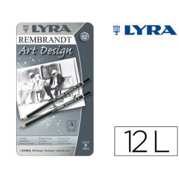 Lapices de grafito lyra rembrand art design caja de 12 graduaciones 6b-5b-4b-3b 2b-b-hb-f-h-2h-3h-4h