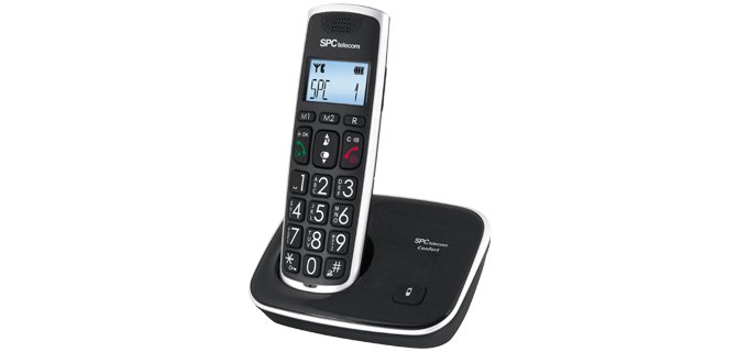 Telefono inalambrico spc telecom 7608n teclas digitos y pantalla extra grandes compatible audifonos
