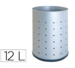 Papelera metalica 101-r plateada pintada perforada 315x215 mm