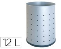 Papelera metalica 101-r plateada pintada perforada 315x215 mm