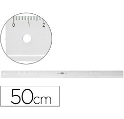 Regla m+r 50 cm plastico transparente