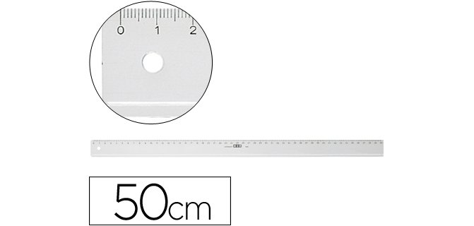 Regla m+r 50 cm plastico transparente