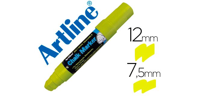 Rotulador artline pizarra verde negra epw-12 mm color amarillo