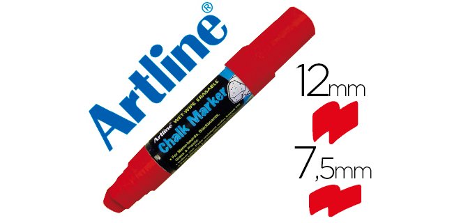 Rotulador artline pizarra verde negra epw-12 mm color rojo