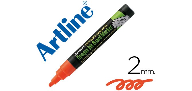 Rotulador artline pizarra verde negra epw-4 na color naranja bolsa de 4 unidades