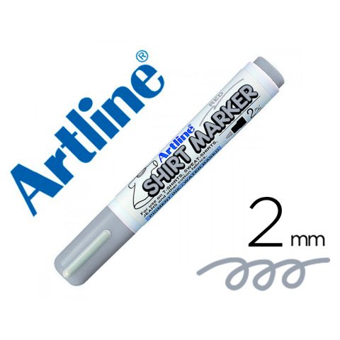 Rotulador artline camiseta ekt-2 gris punta redonda 2 mm para uso en camisetas