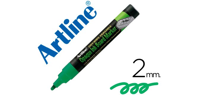 Rotulador artline pizarra verde negra epw-4 ve-gr color verde fluorescente bolsa de 4 unidades