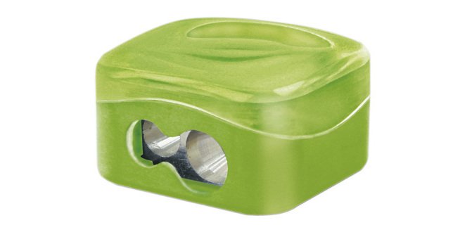 Sacapuntas m+r metalico 2 usos con deposito colores surtidos