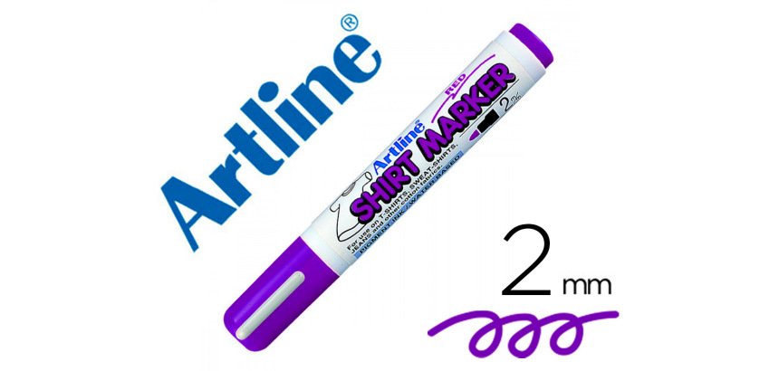 Rotulador artline camiseta ekt-2 violeta punta redonda 2 mm para uso en camisetas