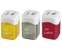 Sacapuntas m+r metalico para zurdos 2 usos con deposito colores surtidos