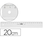 Regla m+r 20 cm plastico transparente