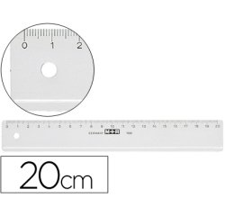 Regla m+r 20 cm plastico transparente