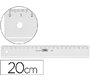 Regla m+r 20 cm plastico transparente