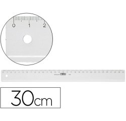 Regla m+r 30 cm plastico transparente