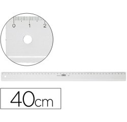 Regla m+r 40 cm plastico transparente