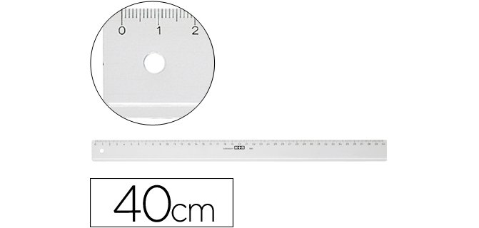 Regla m+r 40 cm plastico transparente