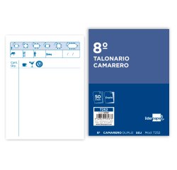 Talonario liderpapel camarero octavo original y copia t252 zig zag