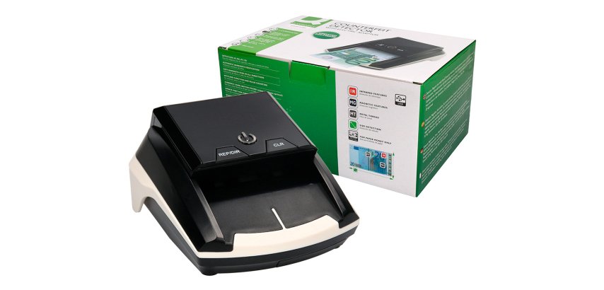 Detector y contador q-connect de billetes falsos con cargador electrico puerto usb actualizacion de divisas