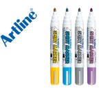 Rotulador artline camiseta ekt-2 amarillo gris celeste y violeta punta redonda 2 mm usoen camiseta caja de 4 unidades