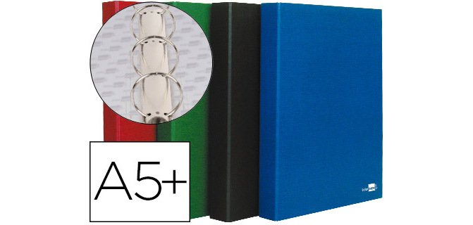 Carpeta de 4 anillas 25mm redondas liderpapel cuarto carton forrado paper coat 4 colores surtidos