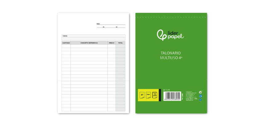 Talonario liderpapel multiusos cuarto original y copia t299