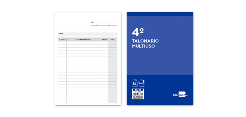 Talonario liderpapel multiusos cuarto original y copia t299