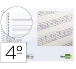 Bloc musica liderpapel pentagrama 4mm cuarto 20 hojas 100g/m2