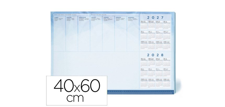 Planning sobremesa semanal liderpapel 40x60 cm 50 hojas 90 g 2027-2028