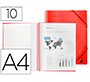 Carpeta liderpapel escaparate con espiral 10 fundas polipropileno din a4 rojo