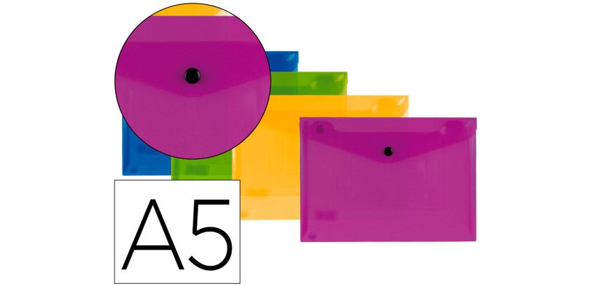 Carpeta liderpapel dossier broche polipropileno din a5 pack de 4 colores surtidos