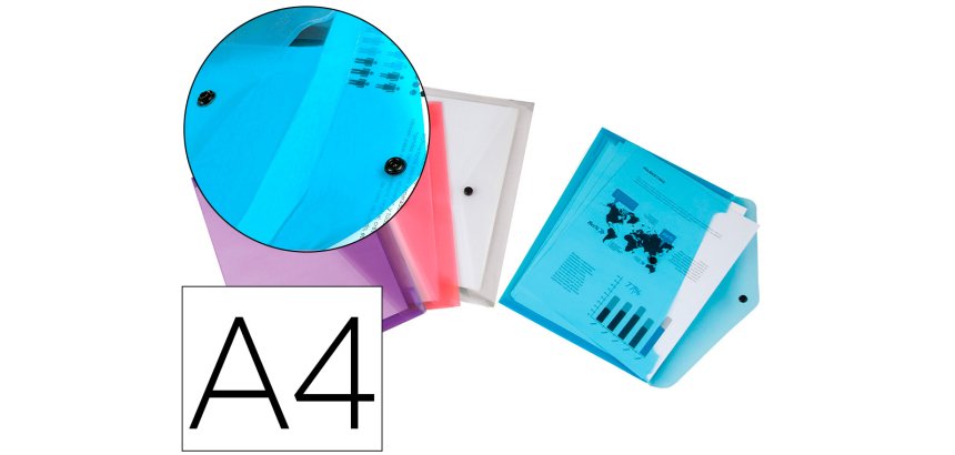 Carpeta liderpapel dossier broche polipropileno din a4 pack de 4 colores surtidos