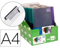 Carpeta liderpapel dossier A4 30 hojas pinza lateral de plástico deslizante polipropileno