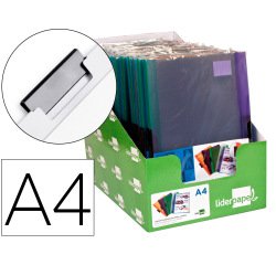 Carpeta liderpapel dossier pinza lateral polipropileno din a4 30 hojas pack de 4 colores surtidos