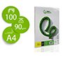 Papel liderpapel a4 90g/m2 liso paquete de 100 hojas