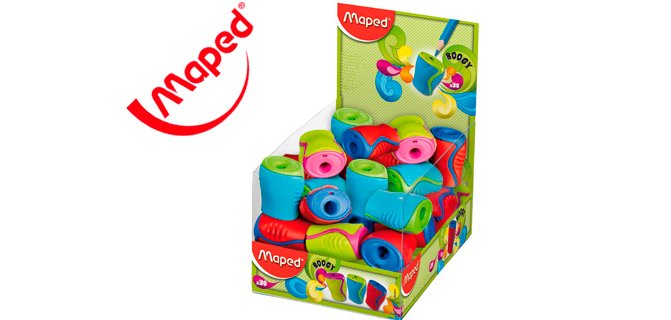 Sacapuntas maped plastico boogy 1 uso con deposito colores surtidos