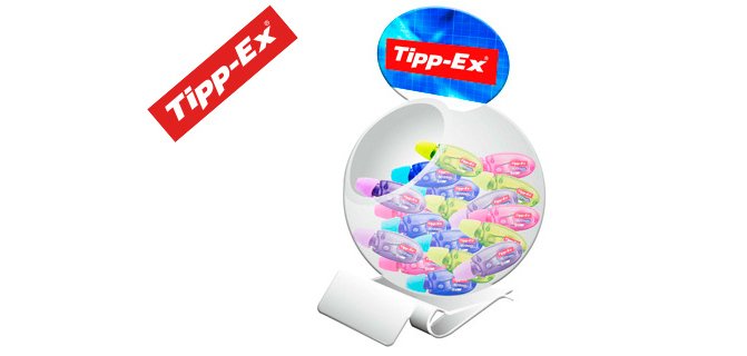 Corrector tipp-ex micro tape twist 5 mm x 8 m expositor de 60 unidades