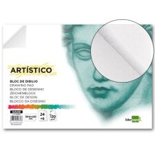 Bloc dibujo liderpapel artistico encolado 594x420mm 24+6 hojas 120g/m2 sin recuadro