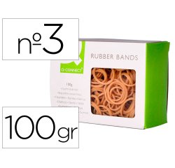 Gomillas elasticas q-connect 100 gr numero 3 30 x 2 mm