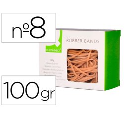 Gomillas elasticas q-connect 100 gr numero 8 80 x 2 mm