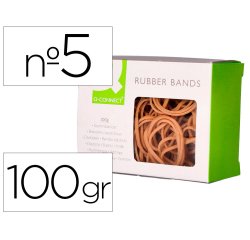 Gomillas elasticas q-connect 100 gr numero 5 50 x 2 mm