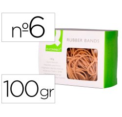 Gomillas elasticas q-connect 100 gr numero 6 60 x 2 mm