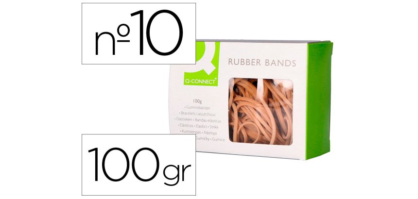 Gomillas elásticas q-connect 100 g número 10 100 x 2 mm