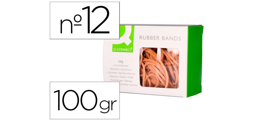 Gomillas elásticas q-connect 100 g número 12 120 x 2 mm