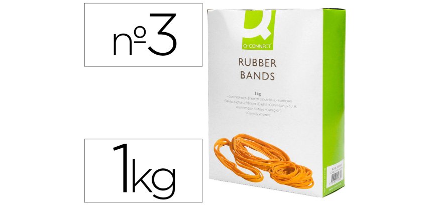 Gomillas elasticas q-connect 1000 gr numero 3 30 x 2 mm