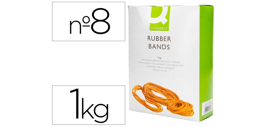 Gomillas elasticas q-connect 1000 gr numero 8 80 x 2 mm