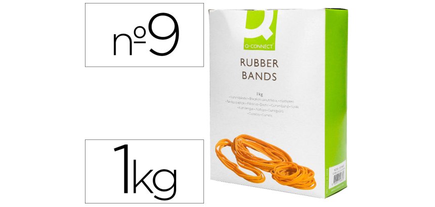 Gomillas elasticas q-connect 1000 gr numero 9 90 x 2 mm