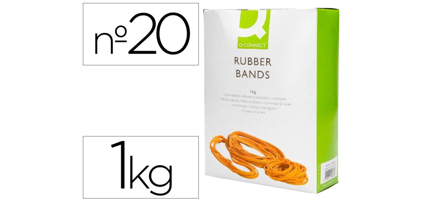 Gomillas elasticas q-connect 1000 gr numero 20 200 x 2 mm