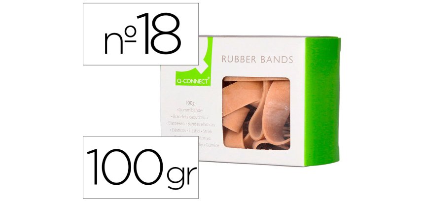 Bandas elasticas q-connect 100 gr 180 x 16 mm numero 18