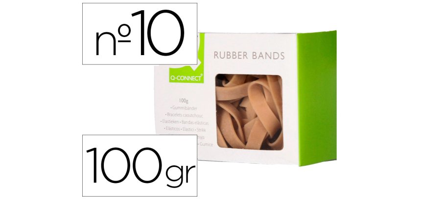 Bandas elasticas q-connect 100 gr 100x9 mm numero 10