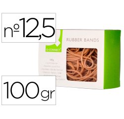 Bandas elasticas q-connect 100 gr 125 x 9 mm numero 12,5